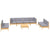 9 Piece Garden Lounge Set with Grey Cushions Solid Pinewood