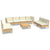9 Piece Garden Lounge Set with Cream Cushions Solid Pinewood
