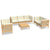 8 Piece Garden Lounge Set with Cream Cushions Solid Pinewood