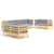 8 Piece Garden Lounge Set with Grey Cushions Solid Pinewood