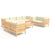 9 Piece Garden Lounge Set with Cream Cushions Solid Pinewood