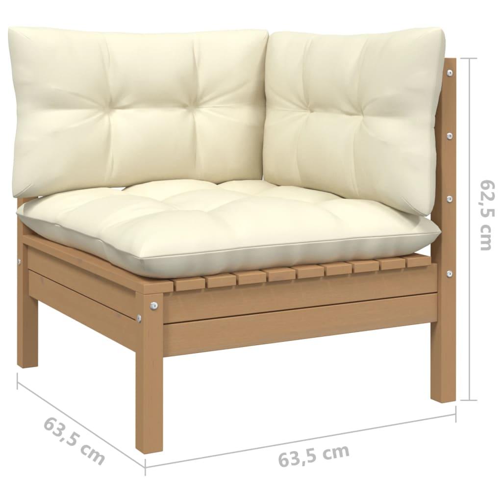3 Piece Garden Lounge Set with Cushions Solid Wood Pine