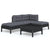 5 Piece Garden Lounge Set with Cushions Black Pinewood
