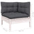 5 Piece Garden Lounge Set with Cushions White Pinewood