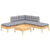 6 Piece Garden Lounge Set with Grey Cushions Pinewood