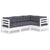 4 Piece Garden Lounge Set with Cushions White Pinewood