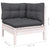 4 Piece Garden Lounge Set with Cushions White Pinewood