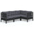4 Piece Garden Lounge Set with Cushions Black Pinewood