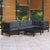 6 Piece Garden Lounge Set with Cushions Black Pinewood