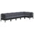 6 Piece Garden Lounge Set with Cushions Black Pinewood
