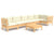 7 Piece Garden Lounge Set with Cream Cushions Pinewood