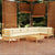 7 Piece Garden Lounge Set with Cream Cushions Pinewood