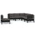 5 Piece Garden Lounge Set with Cushions Black Pinewood