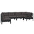 6 Piece Garden Lounge Set with Cushions Black Pinewood