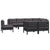 8 Piece Garden Lounge Set with Cushions Black Solid Pinewood