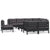 9 Piece Garden Lounge Set with Cushions Black Solid Pinewood