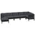 7 Piece Garden Lounge Set with Cushions Black Solid Pinewood