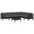 7 Piece Garden Lounge Set with Cushions Black Solid Pinewood