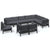 10 Piece Garden Lounge Set with Cushions Black Solid Pinewood
