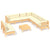 10 Piece Garden Lounge Set with Cream Cushions Solid Pinewood