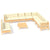 11 Piece Garden Lounge Set with Cream Cushions Solid Pinewood