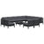13 Piece Garden Lounge Set with Cushions Black Solid Pinewood