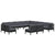 13 Piece Garden Lounge Set with Cushions Black Solid Pinewood