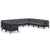 10 Piece Garden Lounge Set with Cushions Black Solid Pinewood