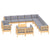 14 Piece Garden Lounge Set with Grey Cushions Solid Pinewood