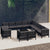 14 Piece Garden Lounge Set with Cushions Black Solid Pinewood