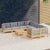 9 Piece Garden Lounge Set with Grey Cushions Pinewood