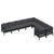 9 Piece Garden Lounge Set with Cushions Black Pinewood