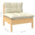 10 Piece Garden Lounge Set with Cream Cushions Pinewood