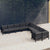 10 Piece Garden Lounge Set with Cushions Black Pinewood