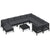 11 Piece Garden Lounge Set with Cushions Black Pinewood