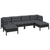 6 Piece Garden Lounge Set with Cushions Black Pinewood