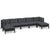 7 Piece Garden Lounge Set with Cushions Black Pinewood
