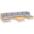 8 Piece Garden Lounge Set with Grey Cushions Pinewood