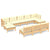 10 Piece Garden Lounge Set with Cream Cushions Pinewood