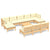 11 Piece Garden Lounge Set with Cream Cushions Pinewood
