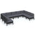 9 Piece Garden Lounge Set with Cushions Black Solid Pinewood