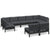 9 Piece Garden Lounge Set with Cushions Black Solid Pinewood