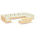 12 Piece Garden Lounge Set with Cream Cushions Solid Pinewood