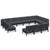 13 Piece Garden Lounge Set with Cushions Black Solid Pinewood