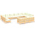 13 Piece Garden Lounge Set with Cream Cushions Pinewood