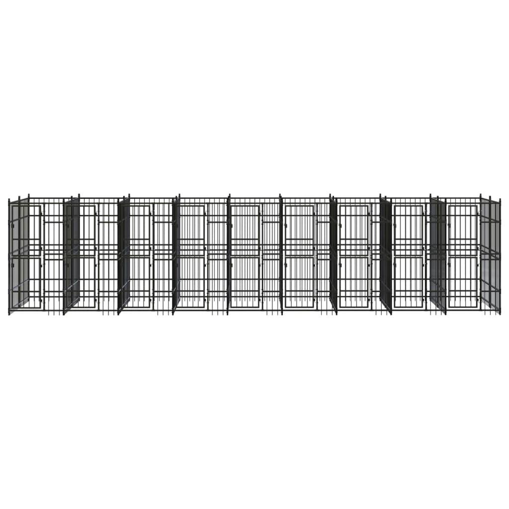 Outdoor Dog Kennel Steel 16.59 m²