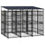Outdoor Dog Kennel with Roof Steel 5.53 m²