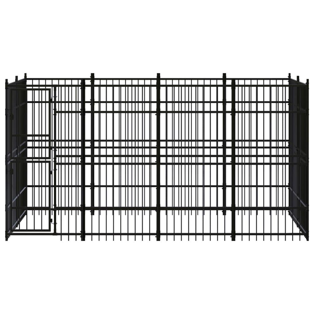 Outdoor Dog Kennel Steel 7.37 m²