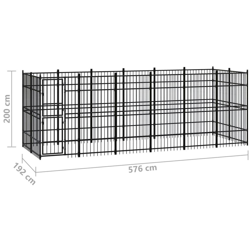 Outdoor Dog Kennel Steel 11.06 m²