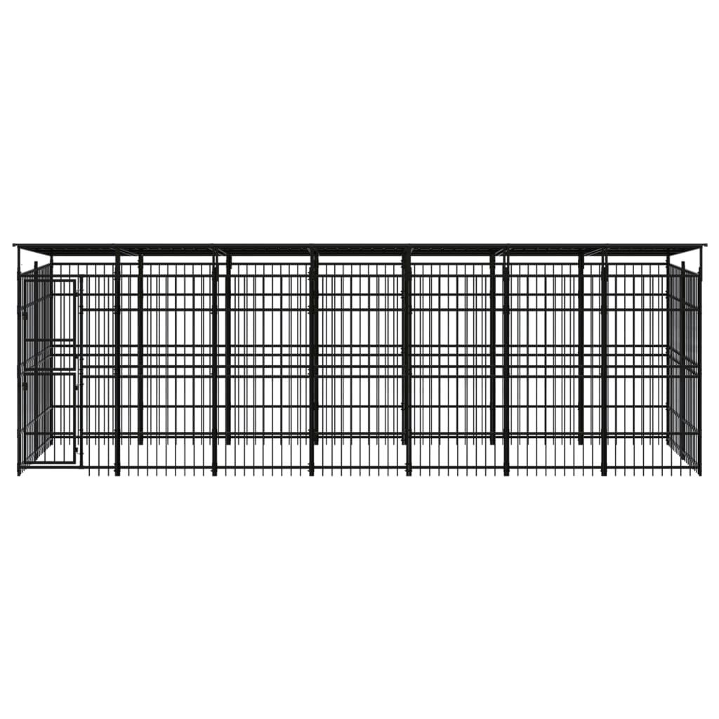 Outdoor Dog Kennel with Roof Steel 12.9 m²